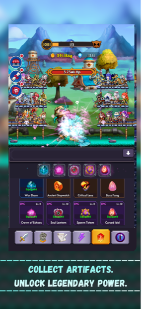 Artifact collection gameplay screenshot