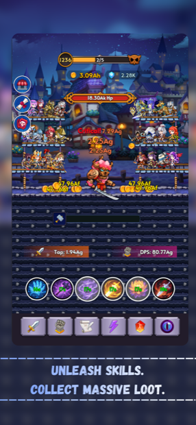 Skill combat and loot gameplay screenshot